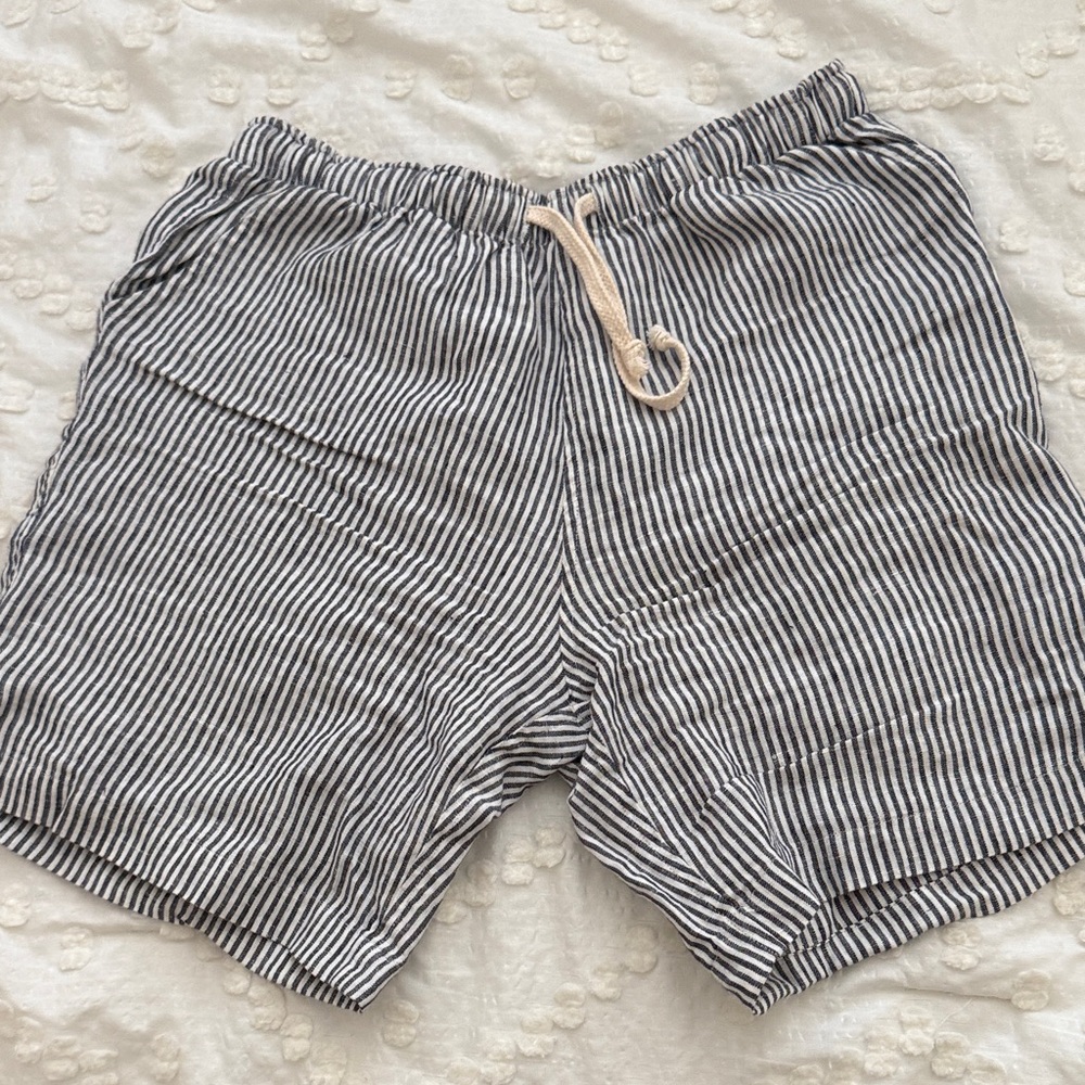 Striped Black and White Men's Shorts